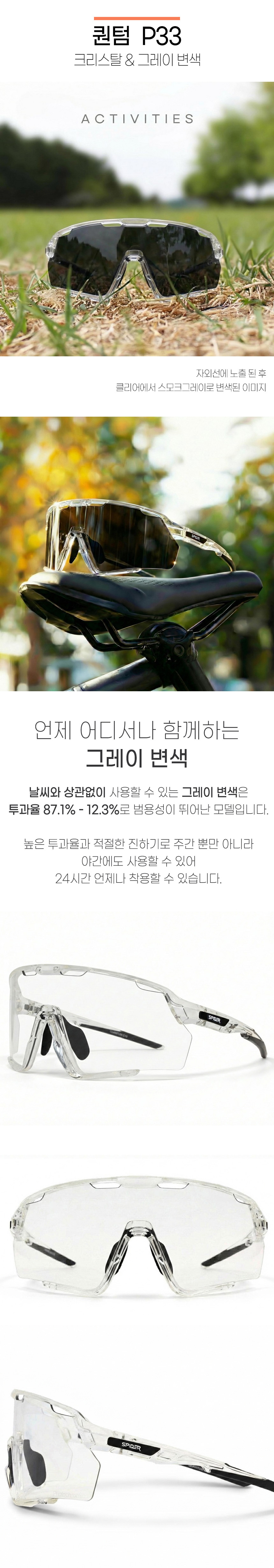 스파이더 몬스터 P33 퀀텀 변색 크리스탈&그레이