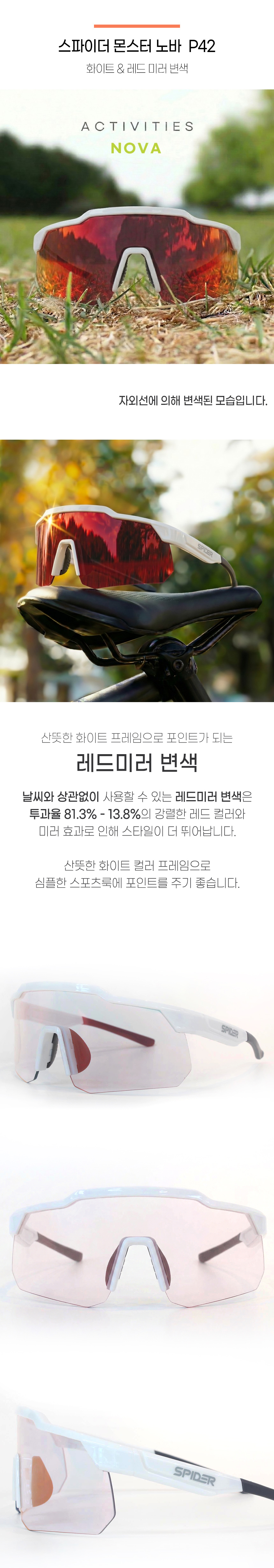 스파이더 몬스터 P42 노바 변색 화이트&레드미러